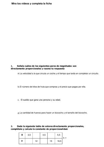 Proporcionalidad directa 3