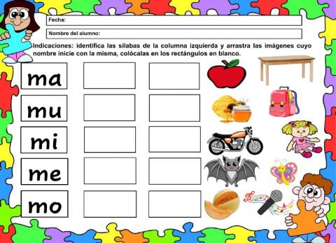 Sílabas de la consonante -m-
