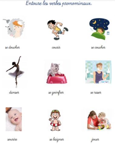 Trouve les verbes pronominaux