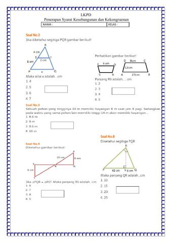Kesebangunan dan Kekongruenan