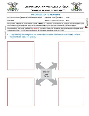 Ficha interactiva - El Hedonismo.