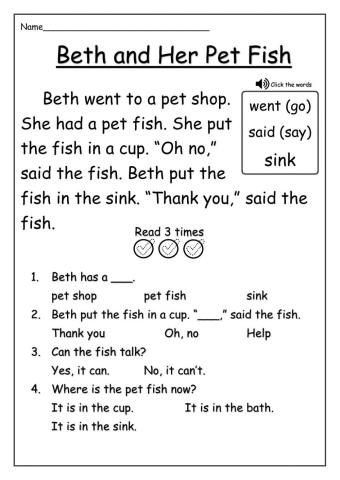 Beth and Her Pet Fish