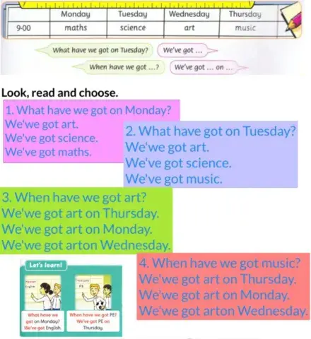 We've got English on Monday