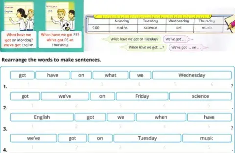 We've got English on Monday