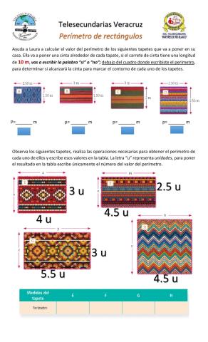 Perímetros de rectángulos