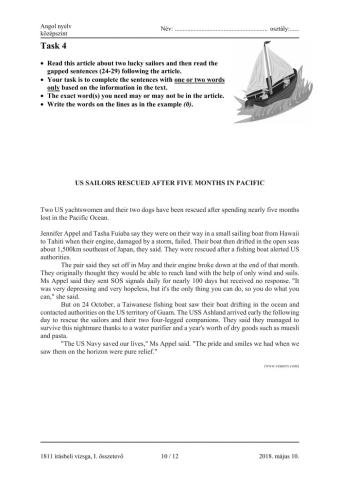 Matura B1 reading gap filling summary