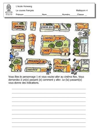 Indiquez le chemin 1