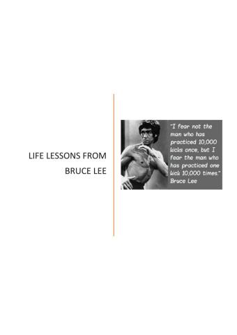 Life lessons from Bruce Lee