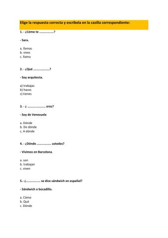 Espanol lengua extranjera - datos personales