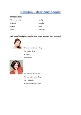 Describing people - revision