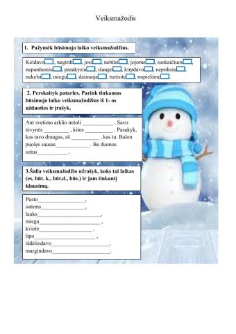 Veiksmažodis: būsimasis laikas 3 kl.