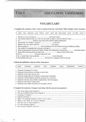 Education vocabulary