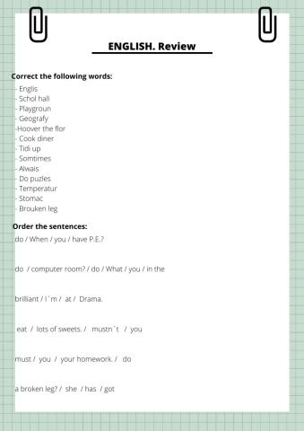 Vocabulary + grammar practice