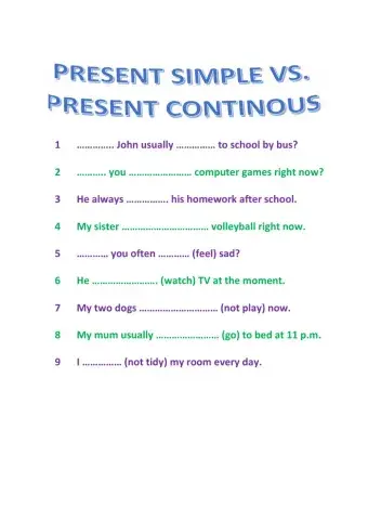 Present Simple vs. Present Continuous