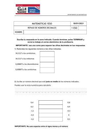 Repaso Números Decimales