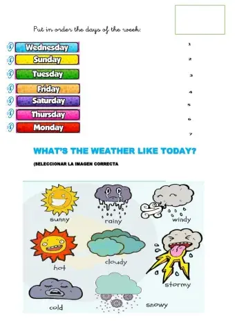 Routine days of the week weather