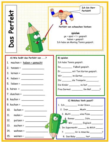 Perfekt - Schwache Verben
