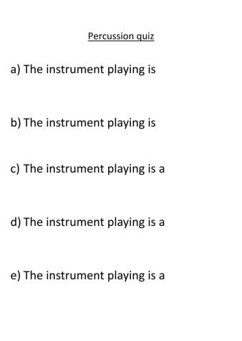 Percussion quiz