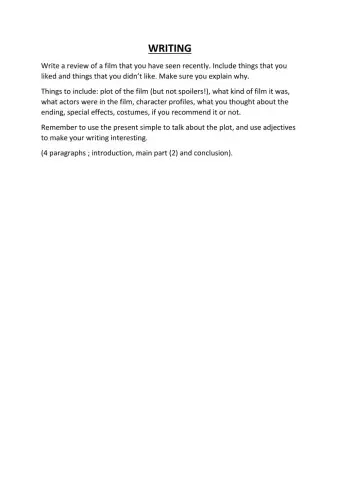 A film review writing task