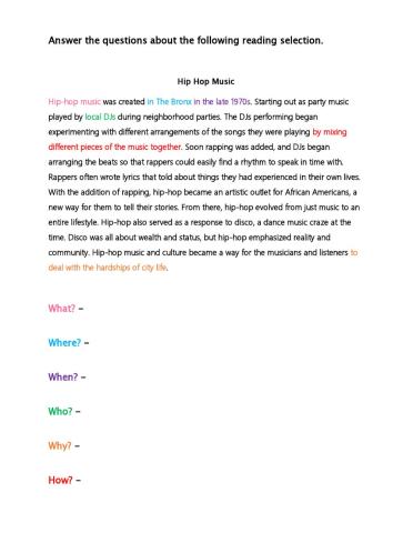 Wh questions simple practice