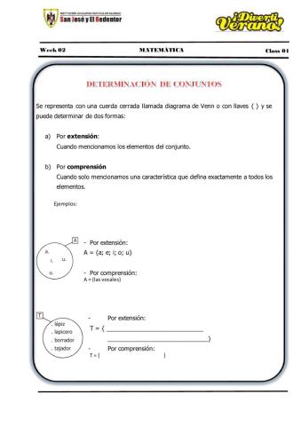 Determinacion de conjuntos