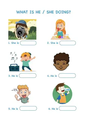 What is he-she doing?