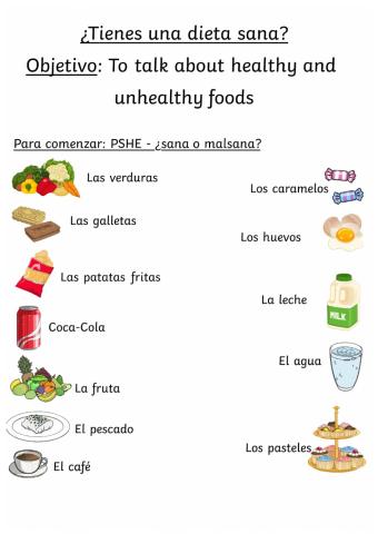 Comida sana y malsana