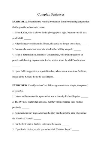 Complex Sentences I