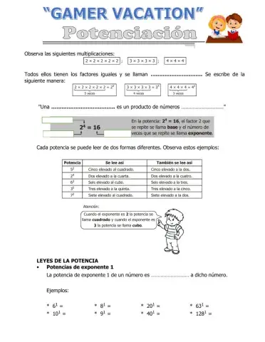 Potenciación de números naturales