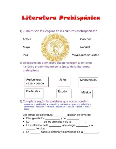 La literatura prehispánica