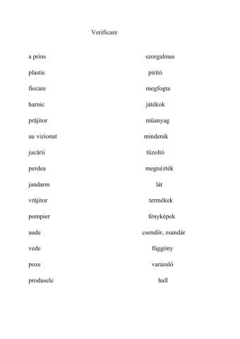 Exerciții de cuvinte