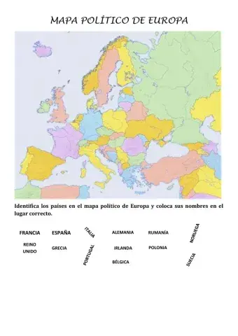 Mapa político de Europa.