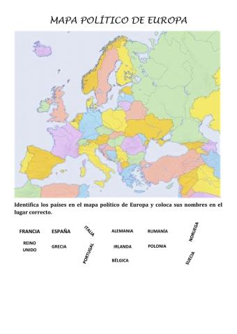 Mapa político de Europa.