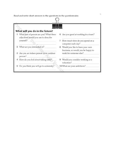Questionnaire - Unit 6 Lessons 9-10