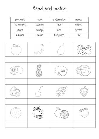 Read and match food 3º