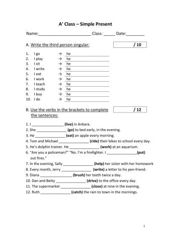 A' Class-Present Simple
