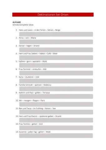 Deklinationen bei Orten