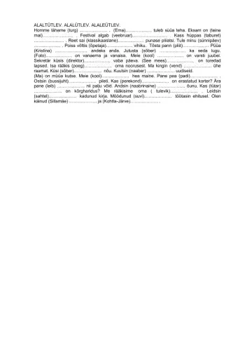 Alalütlev, alaleütlev, alaltütlev