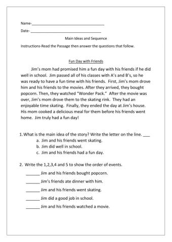 Main Ideas and Sequence