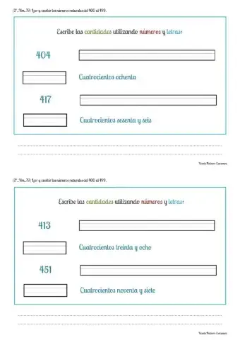 Números del 400 al 500 (II)