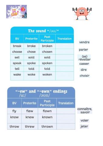IRREGULAR VERBS -2-3 - Drag and drop