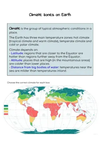 Climate Zones on Earth