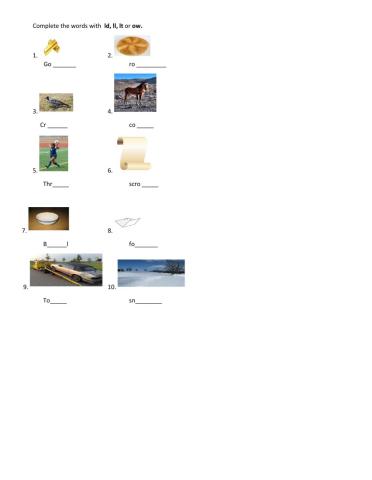 The letter o followed by ld, ll lt or ow