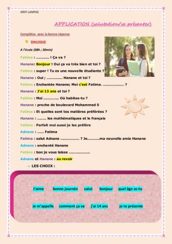 Saluer et se présenter