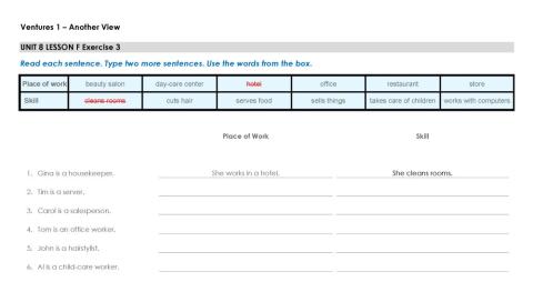 Workplace and Work Skills - Writing Practice