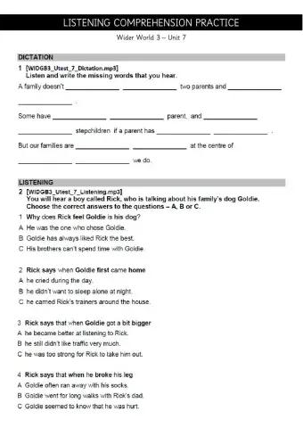 Listening Practice Wider World 3