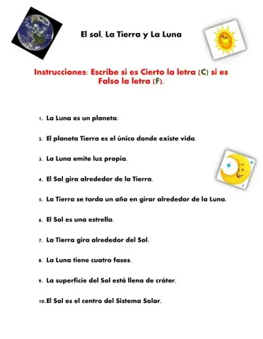 El sol, la tierra y la luna