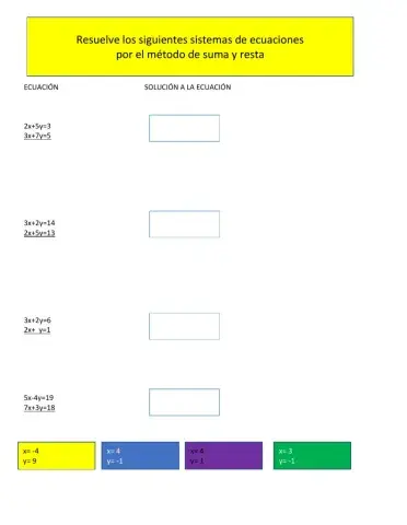 Sistema de ecuaciones