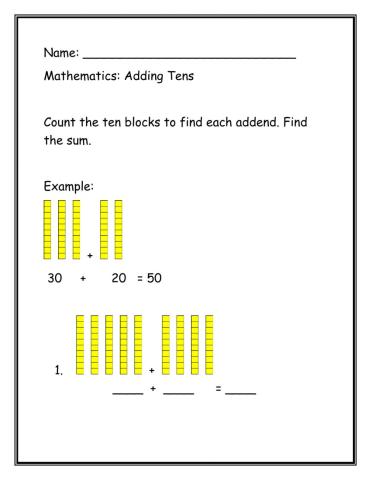 Adding tens