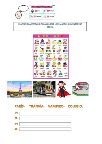 Orden alfabético de palabras